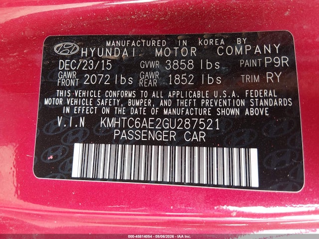 Hyundai Veloster Turbo 2016 KMHTC6AE2GU287521 Image 9