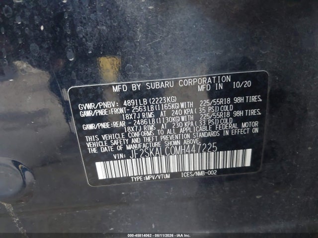 Subaru Forester Sport 2021 JF2SKALC0MH447225 Image 9