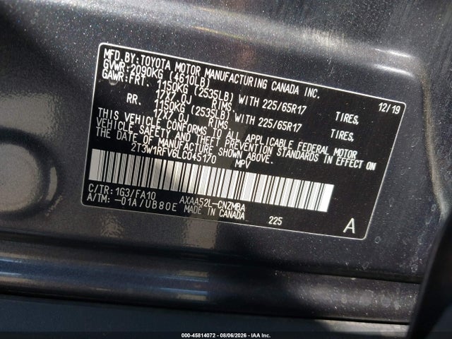 Toyota Rav4 Xle 2020 2T3W1RFV6LC045170 Image 9