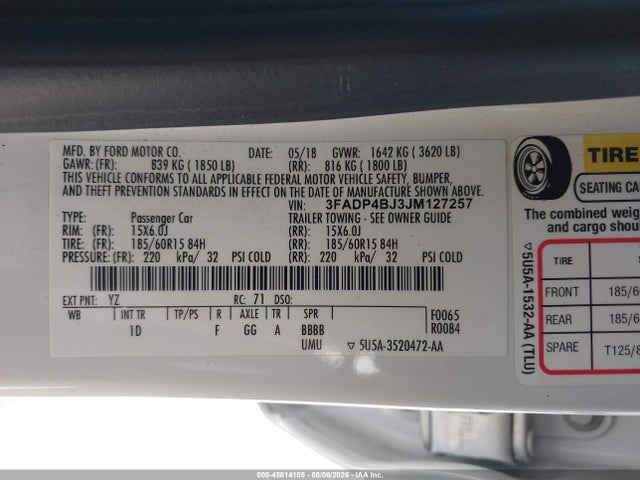 Ford FIESTA SE 2018 3FADP4BJ3JM127257 Image 9