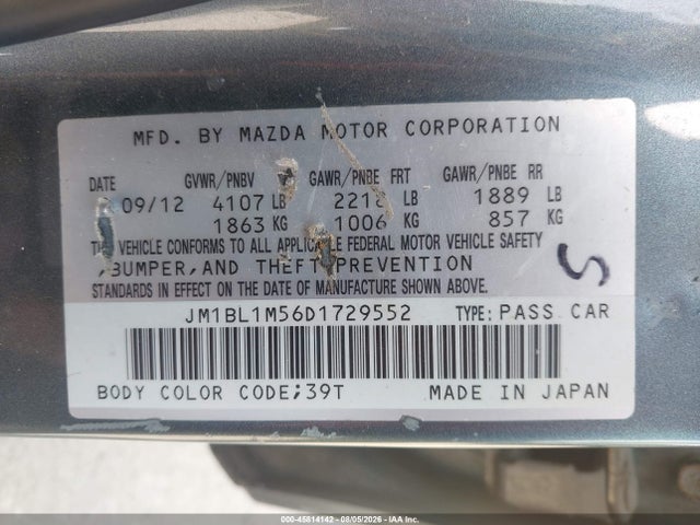 45814142 :رقم المزاد ، JM1BL1M56D1729552 vin ، 2013 Mazda Mazda3 S Grand Touring مزاد بيع