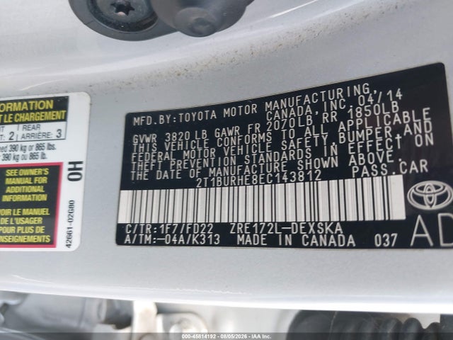 Toyota Corolla S Plus 2014 2T1BURHE8EC143812 Image 9