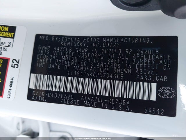 Toyota CAMRY SE 2023 4T1G11AK0PU734668 Image 9
