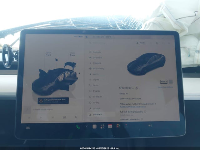 2023 Tesla Model 3 Rear-wheel Drive მანქანა იყიდება აუქციონზე, vin: 5YJ3E1EA1PF614508, აუქციონის ნომერი: 45814219