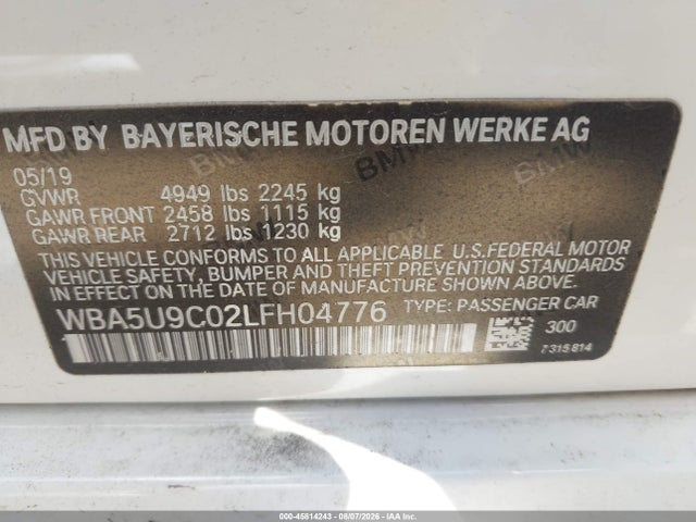 Продажа на аукционе авто 2020 Bmw M340i M340i Xdrive, vin: WBA5U9C02LFH04776, номер лота: 45814243