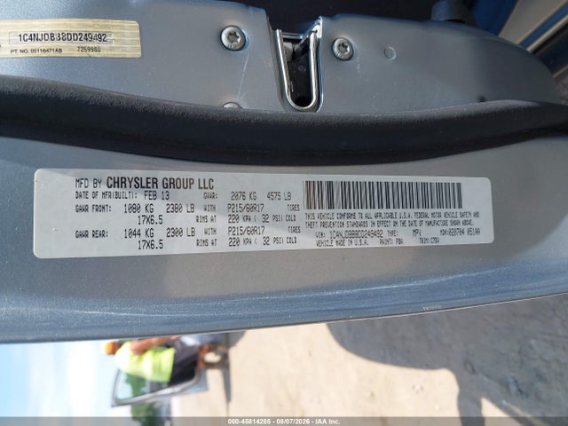 45814285 :رقم المزاد ، 1C4NJDBB8DD249492 vin ، 2013 Jeep Compass Sport مزاد بيع