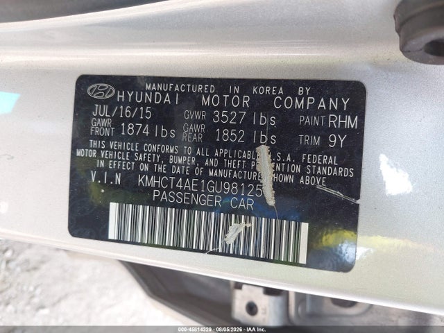 Hyundai ACCENT SE 2016 KMHCT4AE1GU981251 Image 9