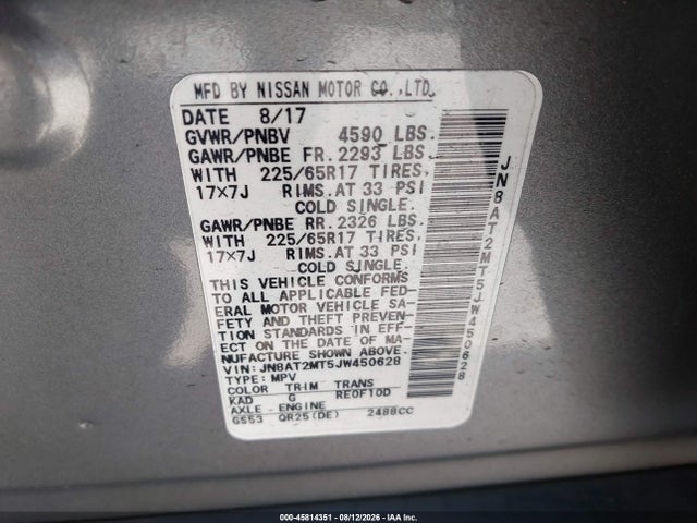 Nissan ROGUE SV 2018 JN8AT2MT5JW450628 Image 9