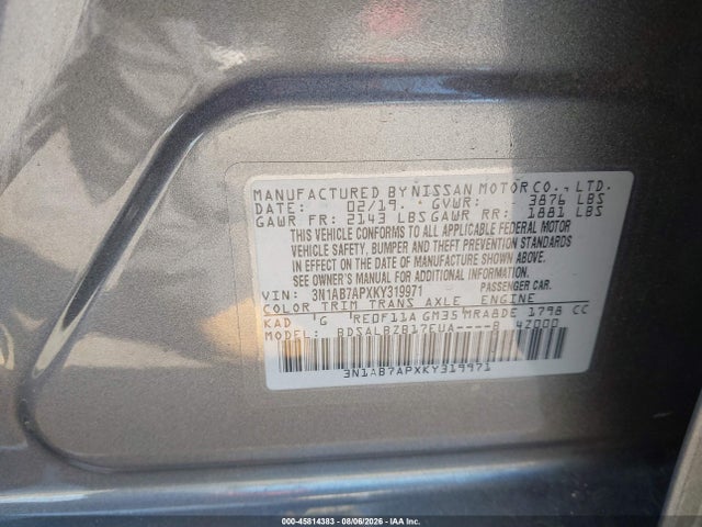 Nissan SENTRA S 2019 3N1AB7APXKY319971 Image 9