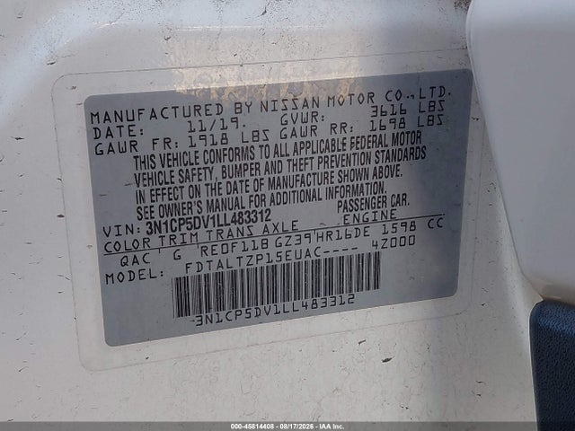 Nissan Kicks Sr Xtronic Cvt 2020 3N1CP5DV1LL483312 Image 9