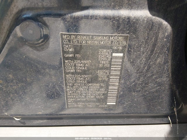 KNMAT2MT6GP707035 Nissan ROGUE SV