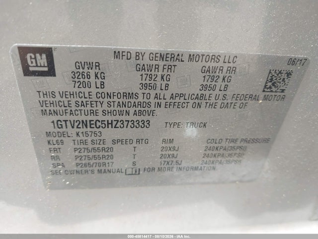 GMC Sierra 1500 Slt 2017 1GTV2NEC5HZ373333 Image 9