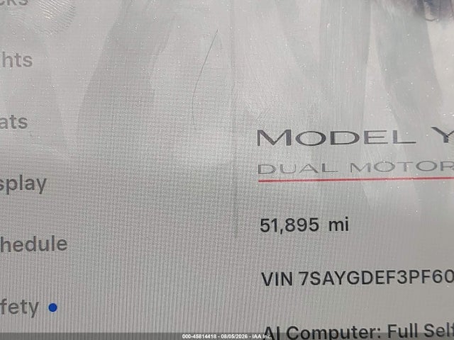 7SAYGDEF3PF601016 Tesla Model Y Performance Dual Motor All-wheel Drive