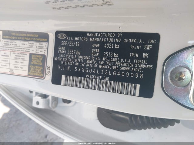 KIA Optima Ex Premium 2020 5XXGU4L12LG409098 Image 9