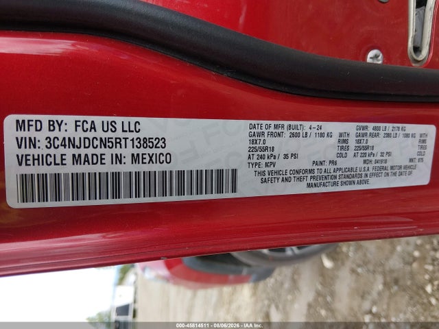 3C4NJDCN5RT138523 Jeep Compass Limited 4x4