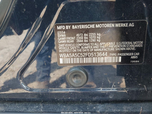 Продаж на аукціоні авто 2015 Bmw 528i, vin: WBA5A5C52FD513644, номер лоту: 45814655