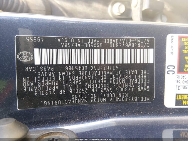 Toyota Avalon Touring 2020 4T1HZ1FBXLU045186 Image 9