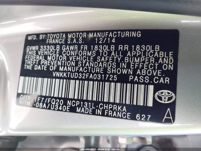 Toyota YARIS L 2015 VNKKTUD32FA031725 Image 9