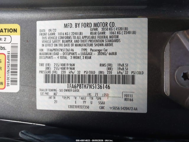 Ford Mustang Ecoboost Fastback 2022 1FA6P8TH7N5136146 Image 9