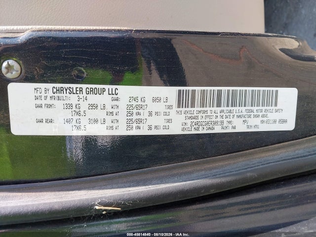 Dodge Grand Caravan Sxt 2014 2C4RDGCG0ER309199 Image 9