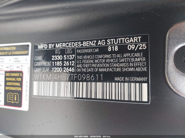 Mercedes-Benz Cle 300 2026 W1KMJ4HB7TF098611 Image 9