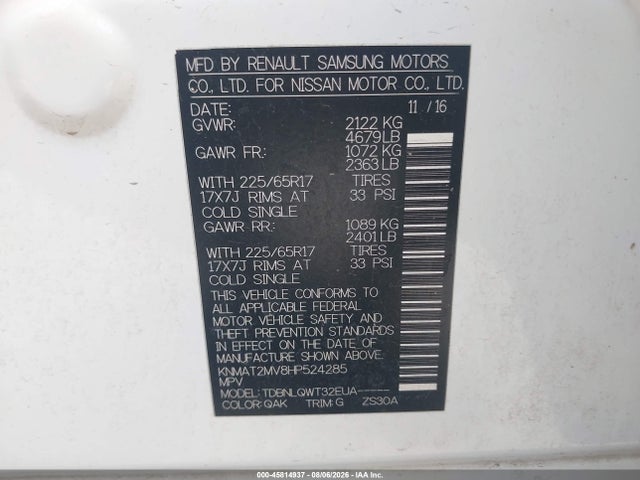 Nissan ROGUE SV 2017 KNMAT2MV8HP524285 Image 9