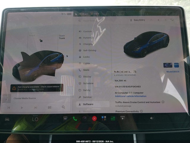 45814972 :رقم المزاد ، 5YJ3E1EA5JF043483 vin ، 2018 Tesla Model 3 Long Range/mid Range مزاد بيع