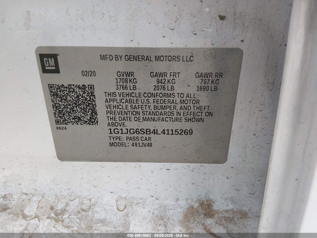 1G1JG6SB4L4115269 Chevrolet Sonic Fwd 1fl 5-door