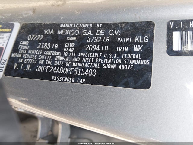 KIA Forte Lxs 2023 3KPF24AD0PE515403 Image 9