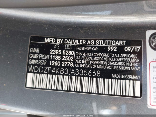 WDDZF4KB3JA335668 Mercedes-Benz E 300 4matic