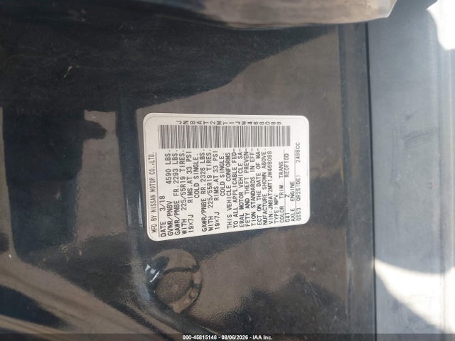 Aukcja sprzedaży 2018 Nissan Rogue Sl, vin: JN8AT2MT1JW468088, numer aukcji: 45815148