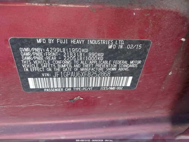 JF1GPAU6XF8252868 Subaru Impreza 2.0i Sport Premium