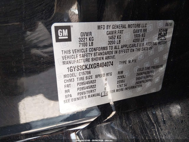 Продажа на аукционе авто 2016 Cadillac Escalade Premium Collection, vin: 1GYS3CKJXGR404074, номер лота: 45815168