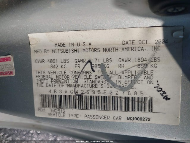 Aukcja sprzedaży 2005 Dodge Stratus Sxt, vin: 4B3AG42G95E027886, numer aukcji: 45815222