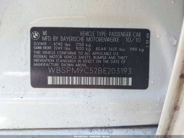 Продаж на аукціоні авто 2011 Bmw M3, vin: WBSPM9C52BE203193, номер лоту: 45815262