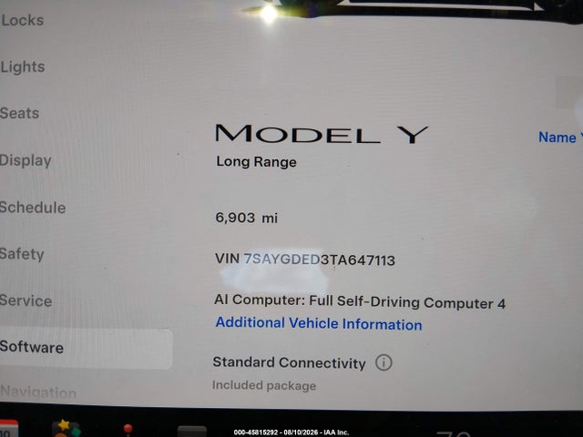 45815292 :رقم المزاد ، 7SAYGDED3TA647113 vin ، 2026 Tesla Model Y Premium Rear-wheel Drive/rear-wheel Drive مزاد بيع