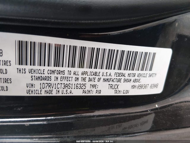 Продажа на аукционе авто 2010 Dodge Ram 1500 Laramie, vin: 1D7RV1CT3AS116325, номер лота: 45815300