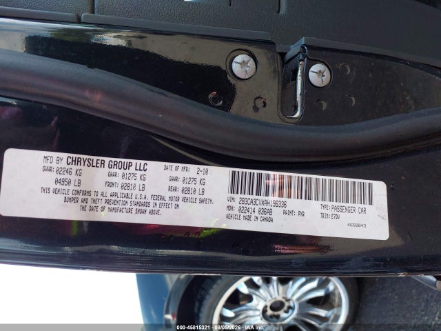 45815321 :رقم المزاد ، 2B3CA3CVXAH196336 vin ، 2010 Dodge Charger Sxt مزاد بيع