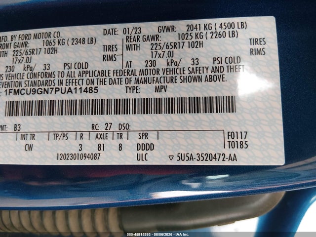 Ford Escape Active 2023 1FMCU9GN7PUA11485 Image 9