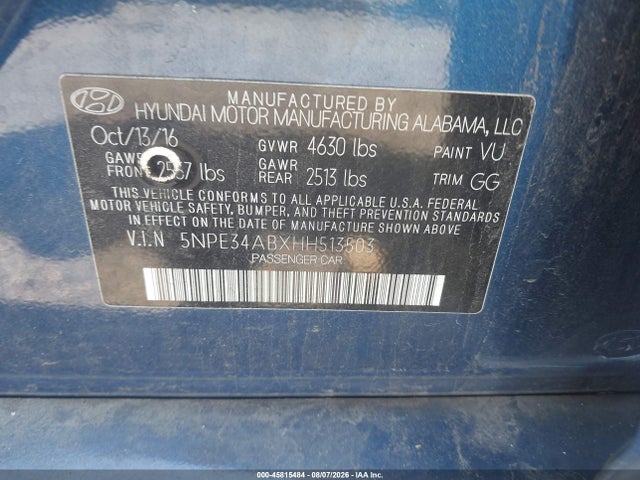 5NPE34ABXHH513503 Hyundai Sonata Sport 2.0t