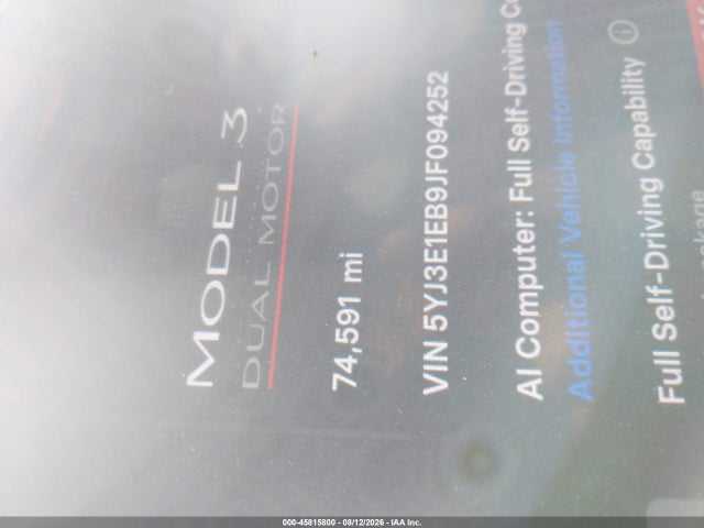 Tesla Model 3 Long Range/performance 2018 5YJ3E1EB9JF094252 Image 15