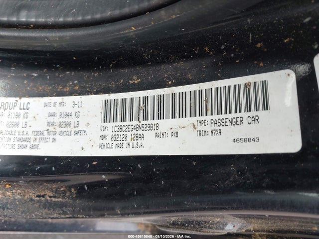 Продажа на аукционе авто 2011 Chrysler 200 Touring, vin: 1C3BC2EG4BN529818, номер лота: 45815848