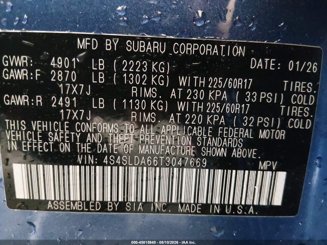 Subaru Forester 2026 4S4SLDA66T3047669 Image 9