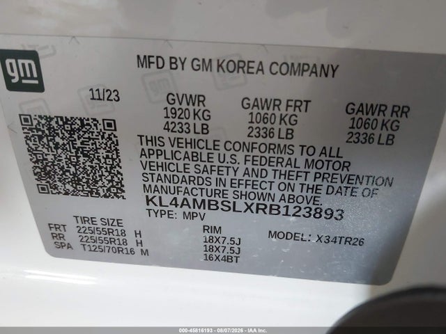 Aukcja sprzedaży 2024 Buick Encore Gx Preferred Fwd, vin: KL4AMBSLXRB123893, numer aukcji: 45816193