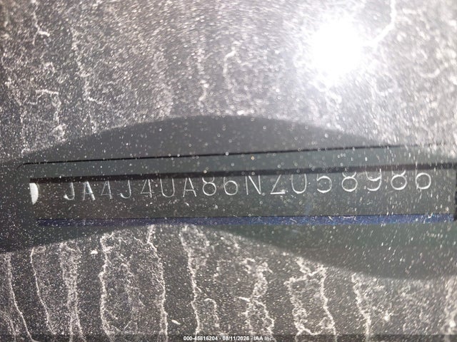 Auction sale of the 2022 Mitsubishi Outlander Black Edition S-awc, vin: JA4J4UA86NZ058986, lot number: 45816204