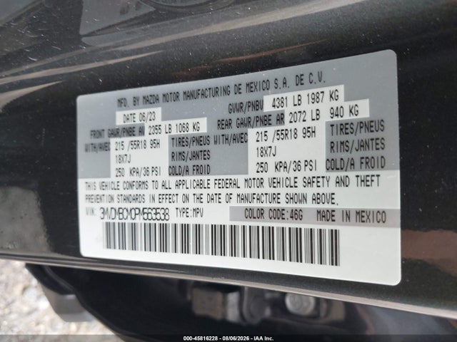 Продаж на аукціоні авто 2023 Mazda Cx-30 2.5 S Preferred, vin: 3MVDMBCM0PM563538, номер лоту: 45816228