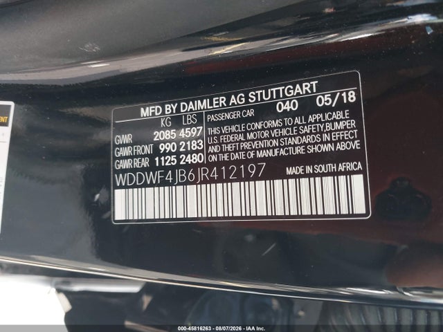 Aukcja sprzedaży 2018 Mercedes-benz C 300, vin: WDDWF4JB6JR412197, numer aukcji: 45816263