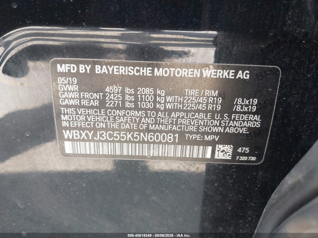 Aukcja sprzedaży 2019 Bmw X2 Sdrive28i, vin: WBXYJ3C55K5N60081, numer aukcji: 45816349