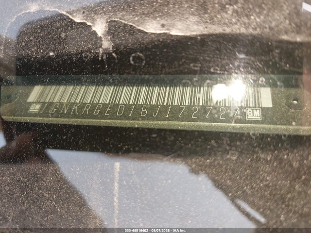 45816402 :رقم المزاد ، 1GNKRGED1BJ172724 vin ، 2011 Chevrolet Traverse Lt W/1lt مزاد بيع