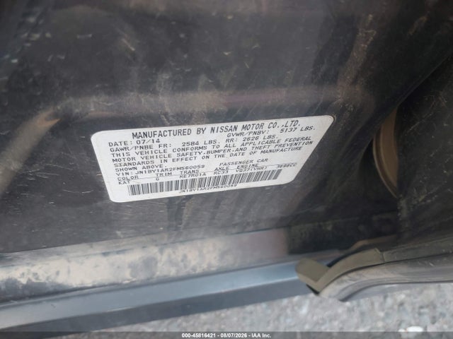 Aukcja sprzedaży 2015 Infiniti Q70 3.7x, vin: JN1BY1AR2FM560059, numer aukcji: 45816421